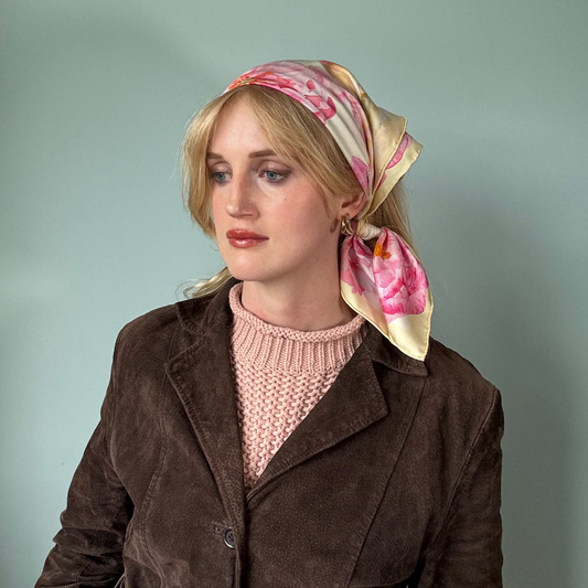 Butter Peony Silk Scarf