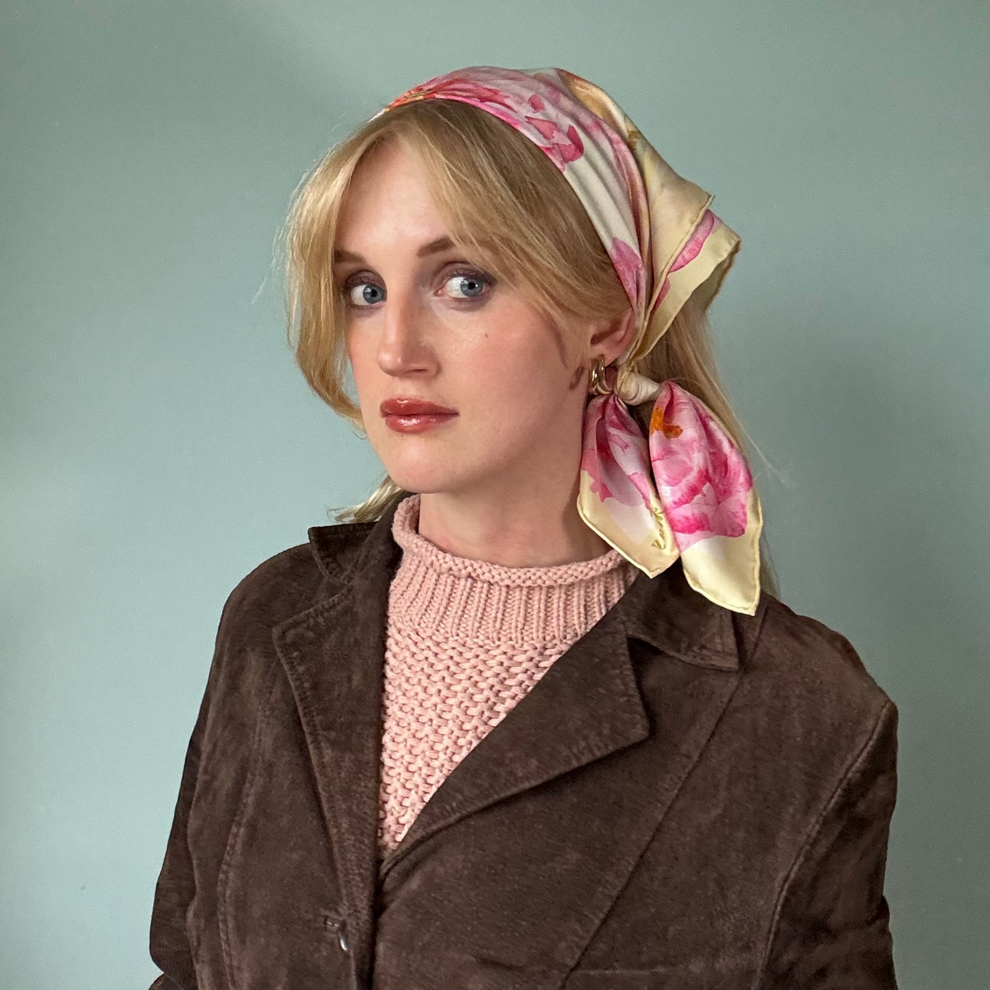 Butter Peony Silk Scarf