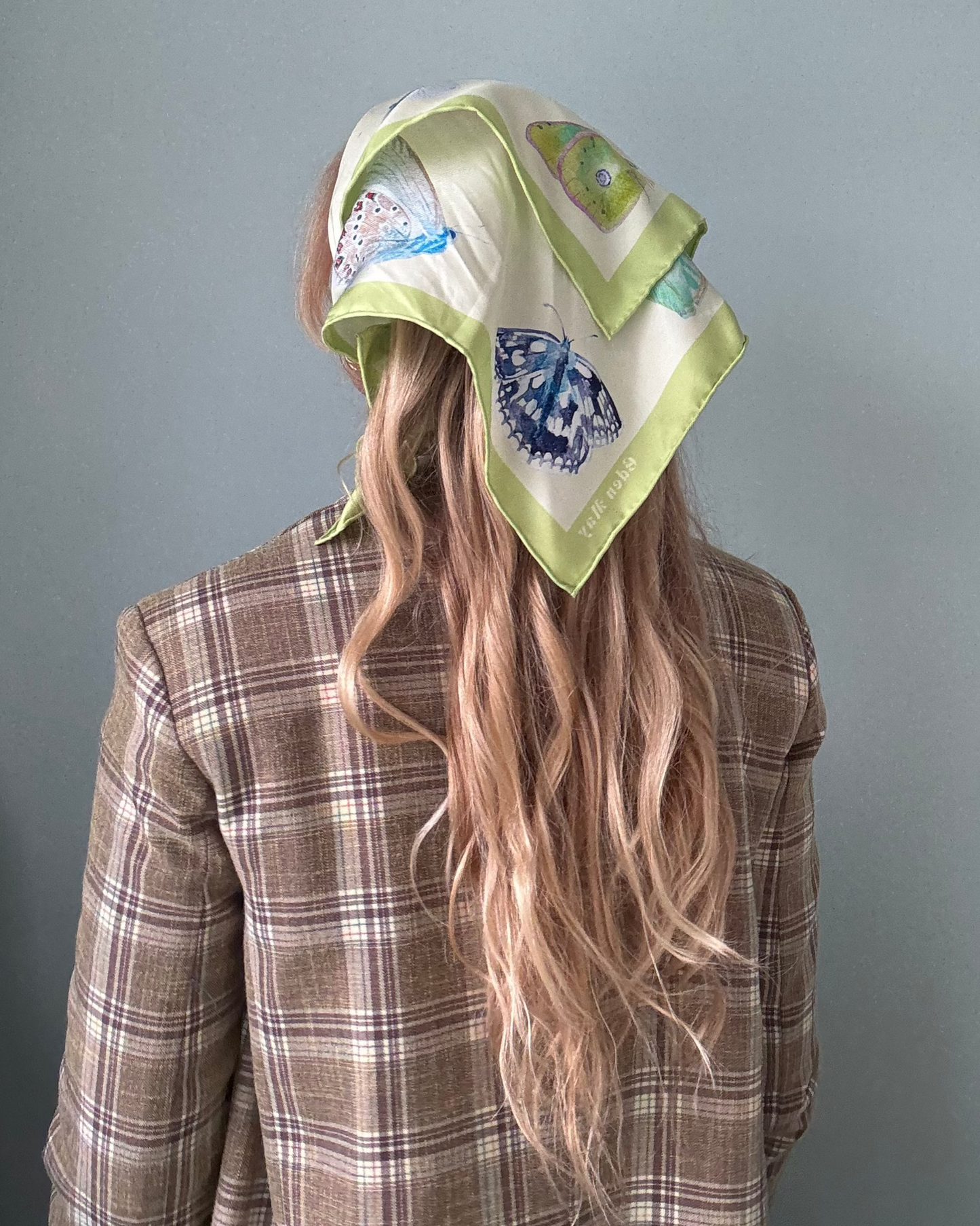 Matcha Butterfly Silk Scarf