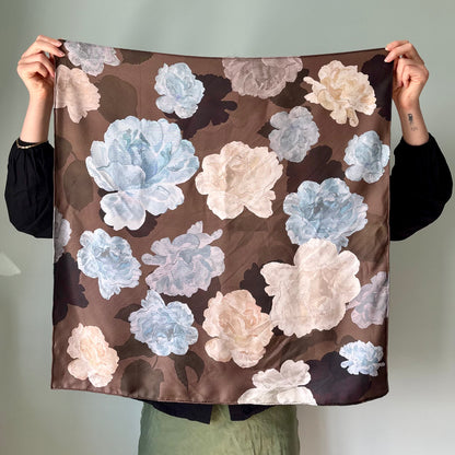Sapphire Rose Silk Scarf