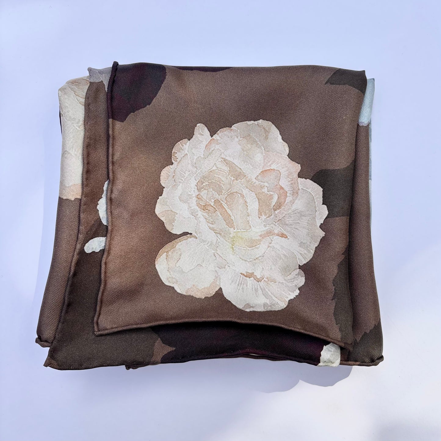 Sapphire Rose Silk Scarf