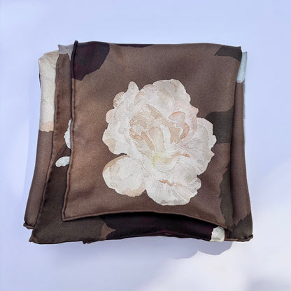 Sapphire Rose Silk Scarf