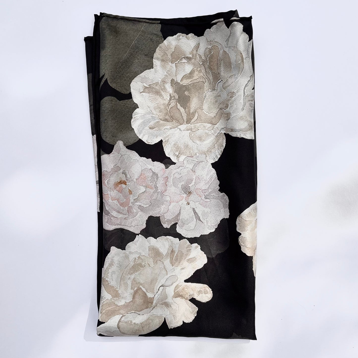 Black Rose Silk Scarf