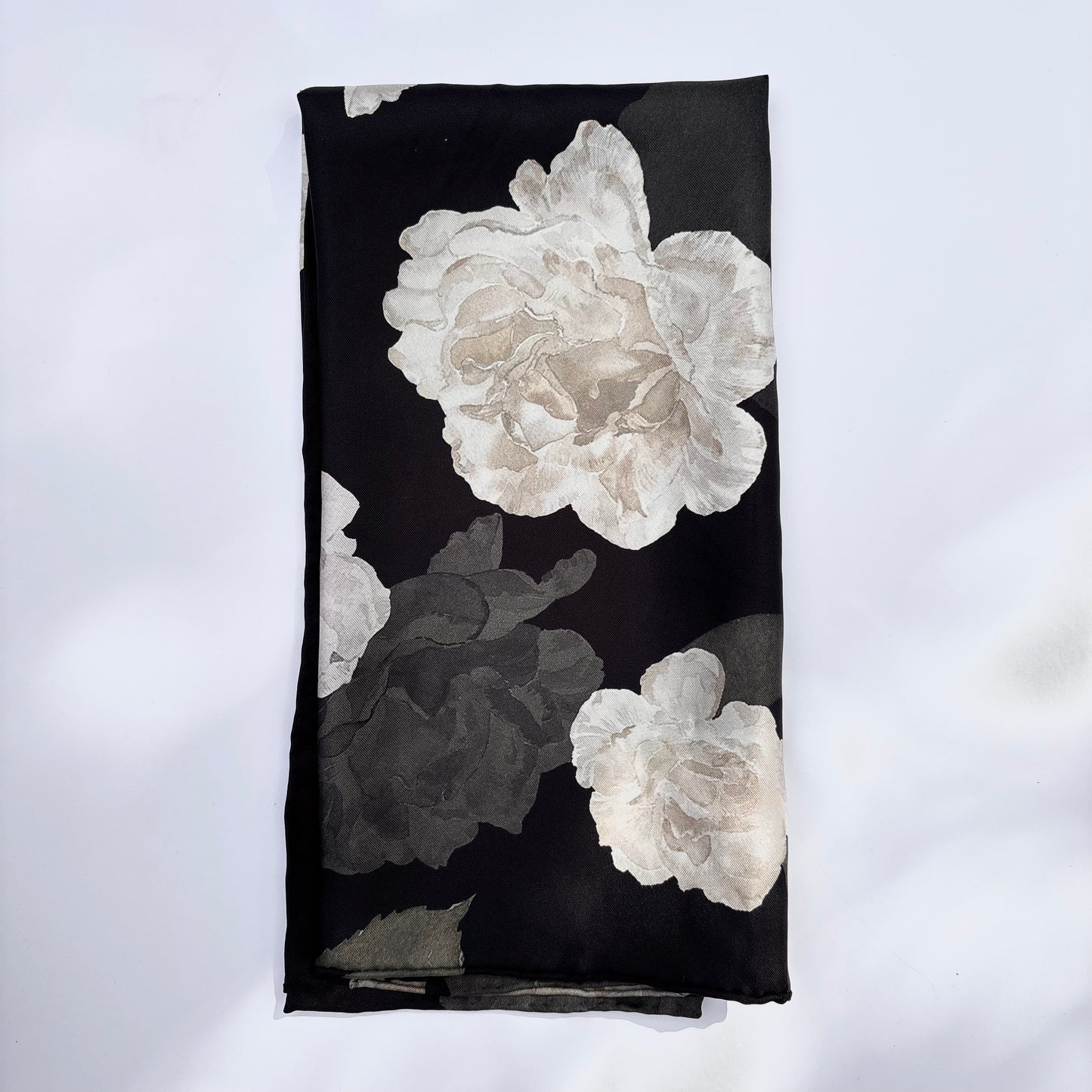 Black Rose Silk Scarf