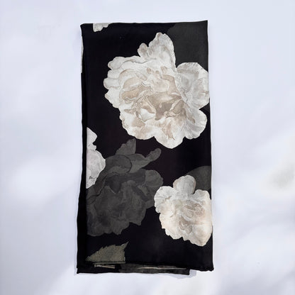 Black Rose Silk Scarf