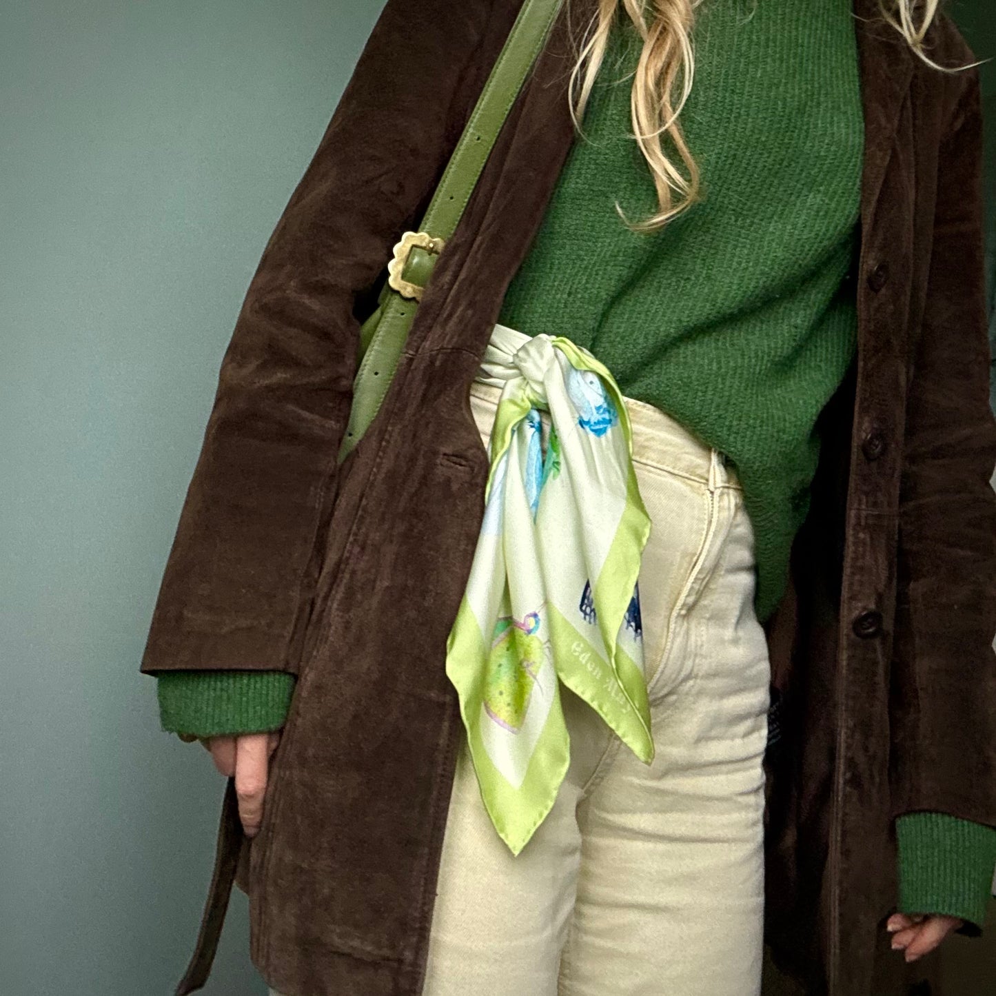 Matcha Butterfly Silk Scarf