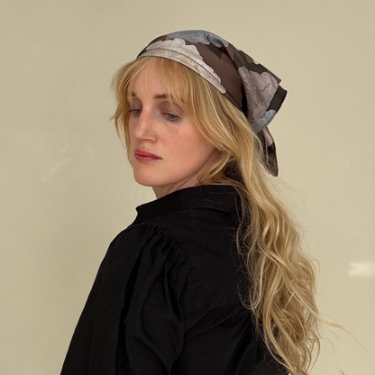 Sapphire Rose Silk Scarf