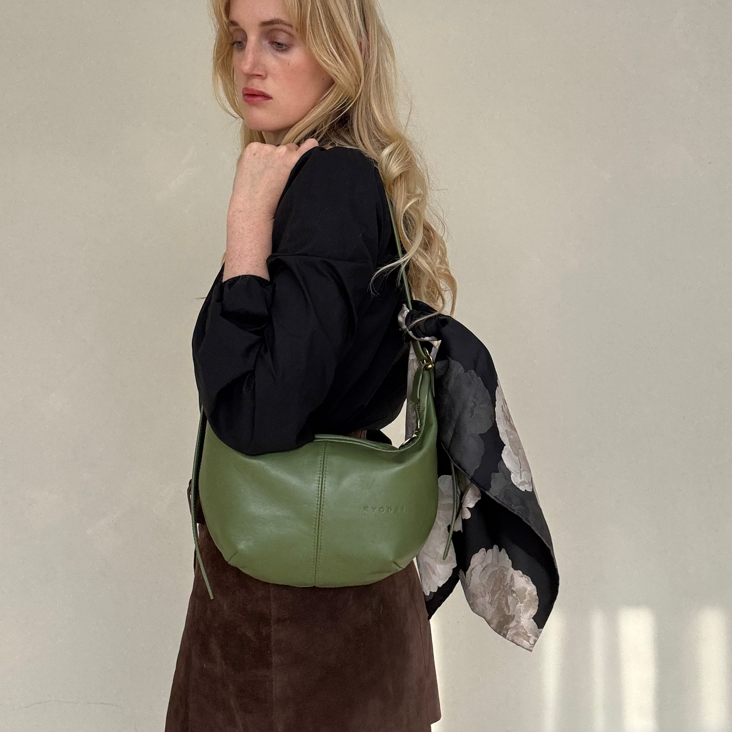 Black Rose Silk Scarf