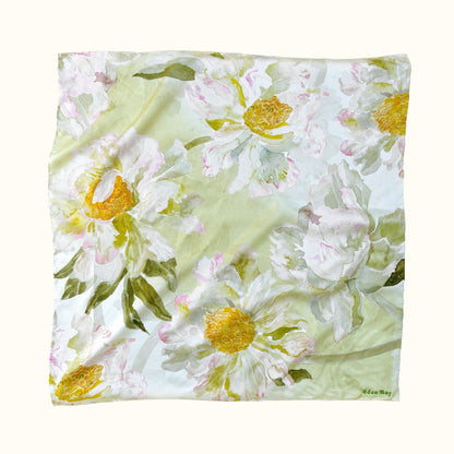 Monet Green Silk Scarf 65
