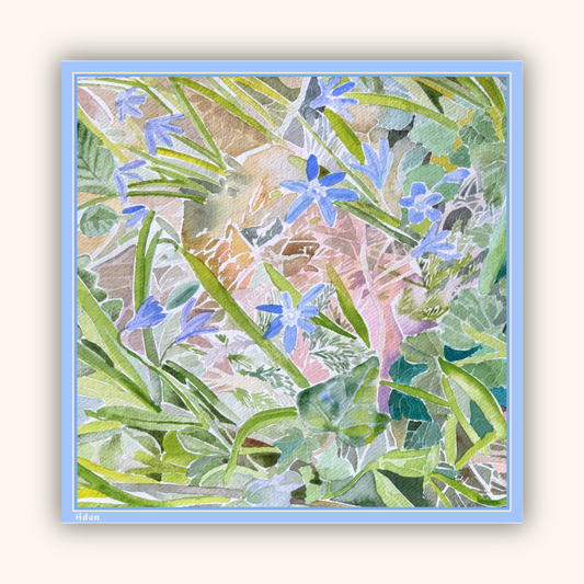 Large Silk Scarf in Cornflower Blue