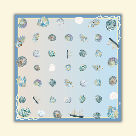 Large Silk Scarf in Opal Seashell