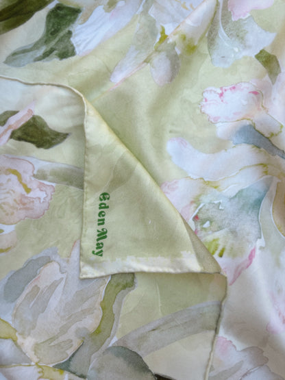 Monet Green Silk Scarf 65