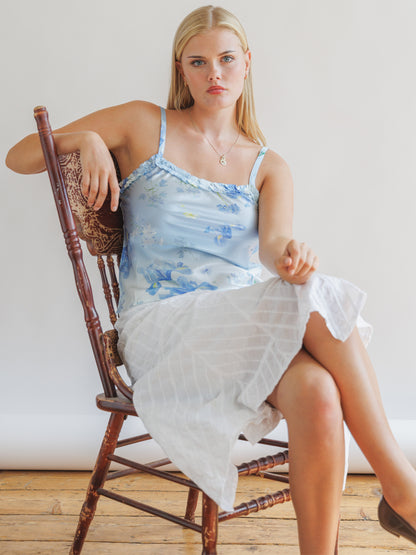 Silk Iris Blue Floral Cami Top