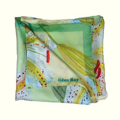 Large Lilium Silk Scarf 90