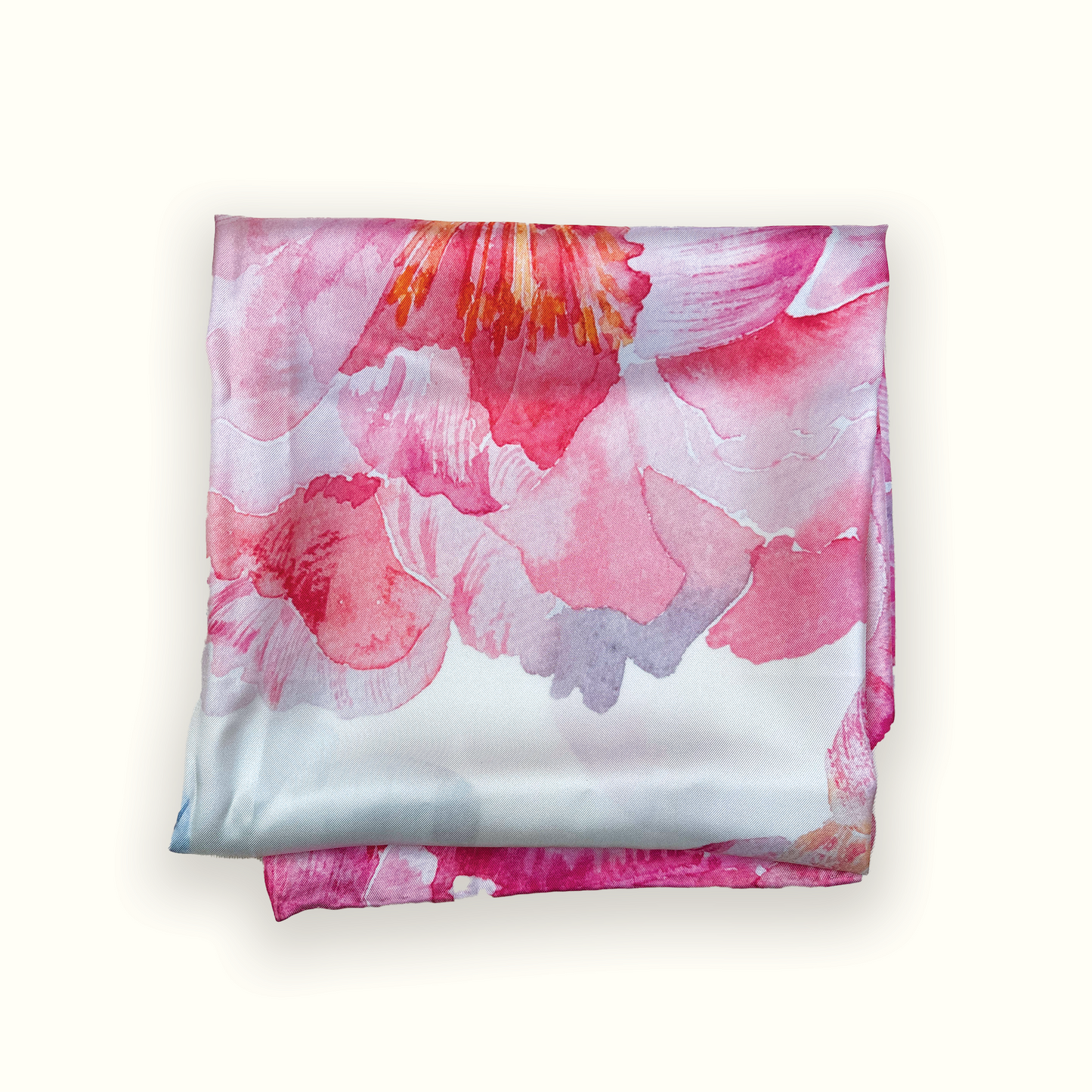 Large Peony Silk Scarf 90