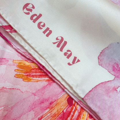 Large Peony Silk Scarf 90