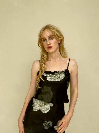 Midnight Rose Silk Top