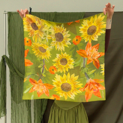 Orla Sunflower Silk Scarf