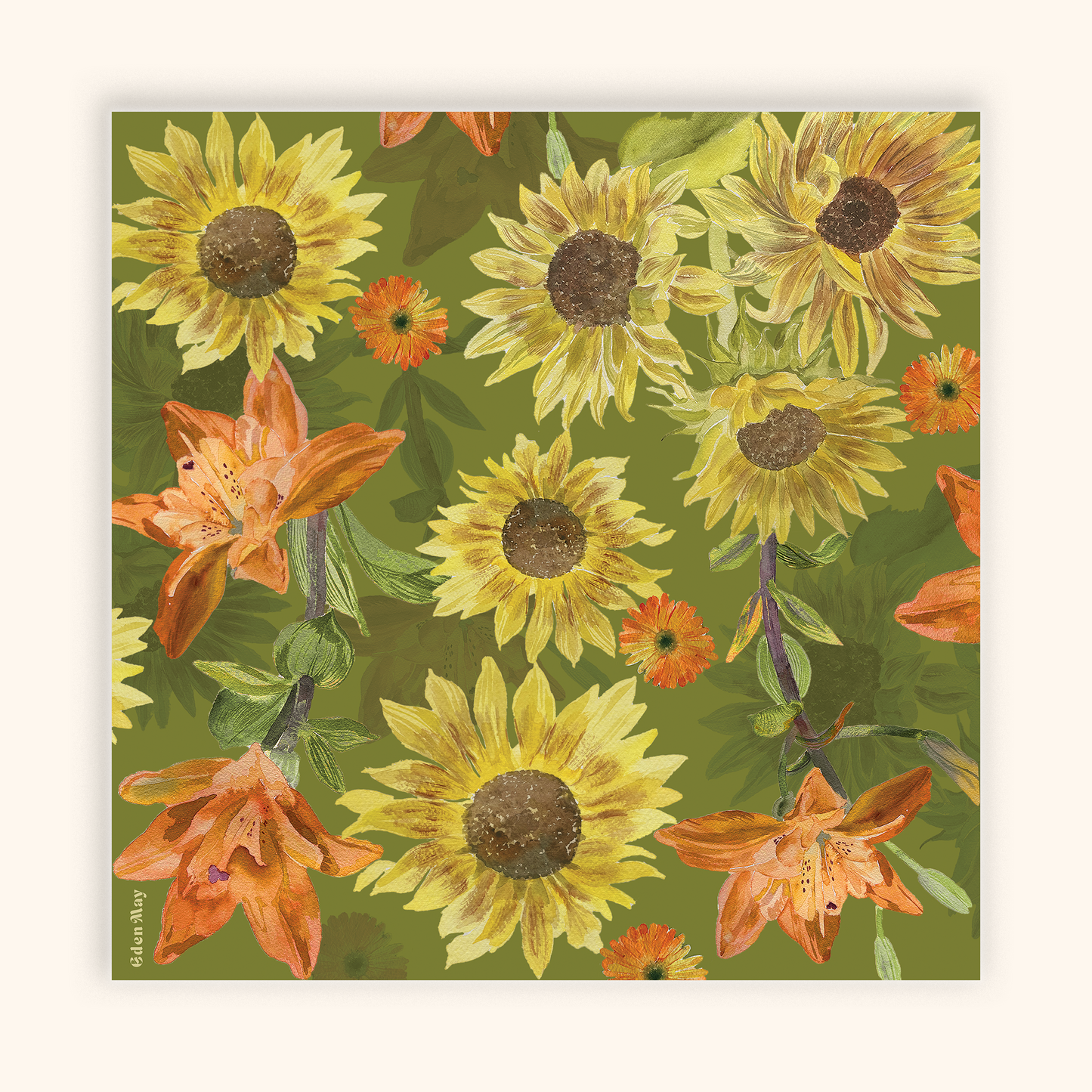 Orla Sunflower Silk Scarf