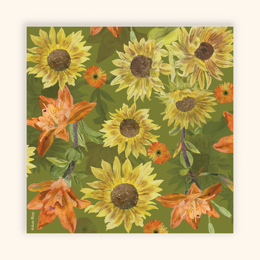 Orla Sunflower Silk Scarf