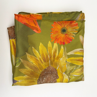 Orla Sunflower Silk Scarf