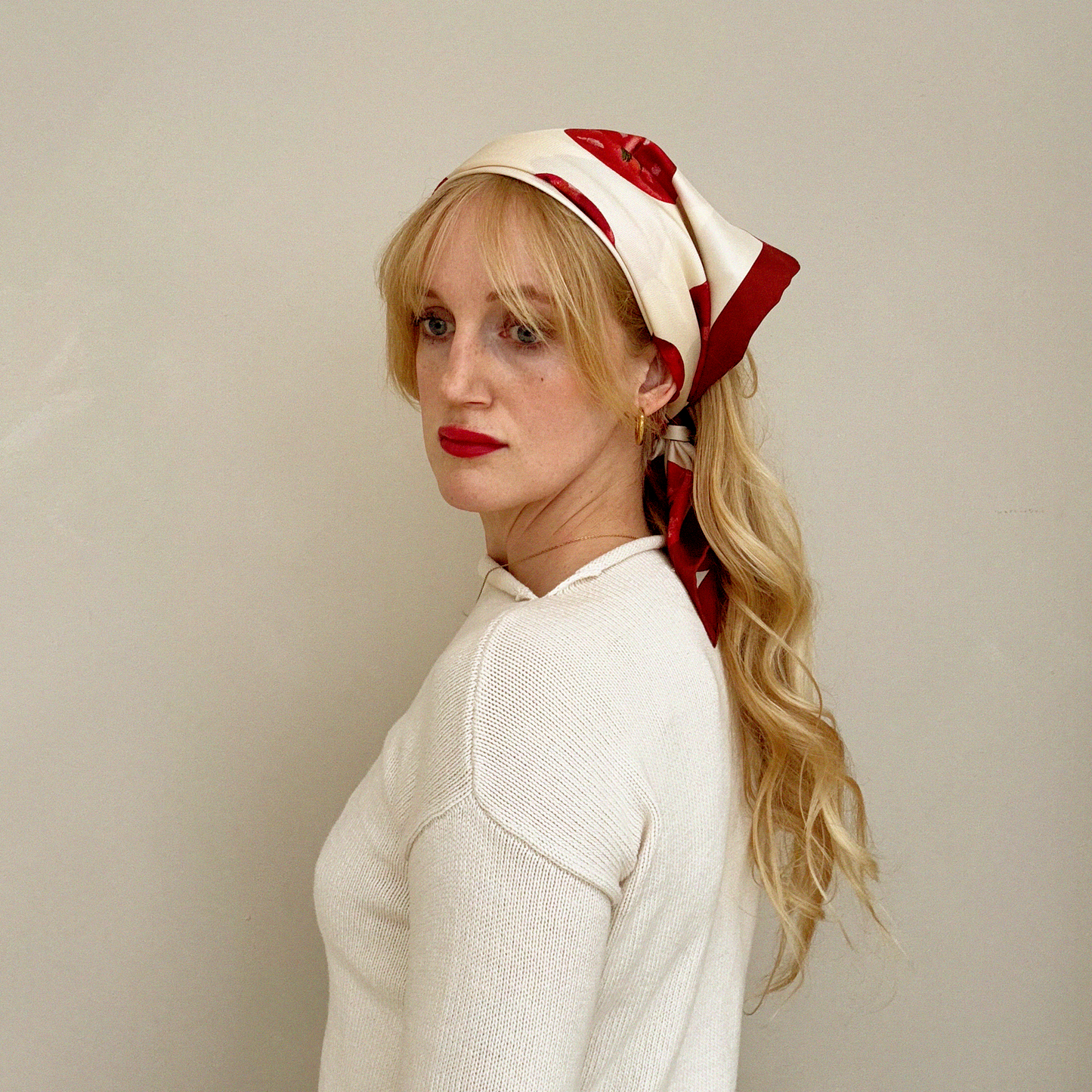 Pomona Burgundy Silk Scarf