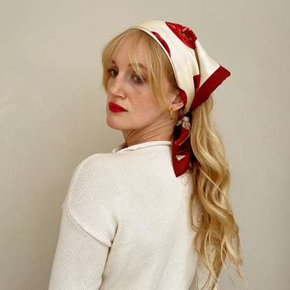 Pomona Burgundy Silk Scarf