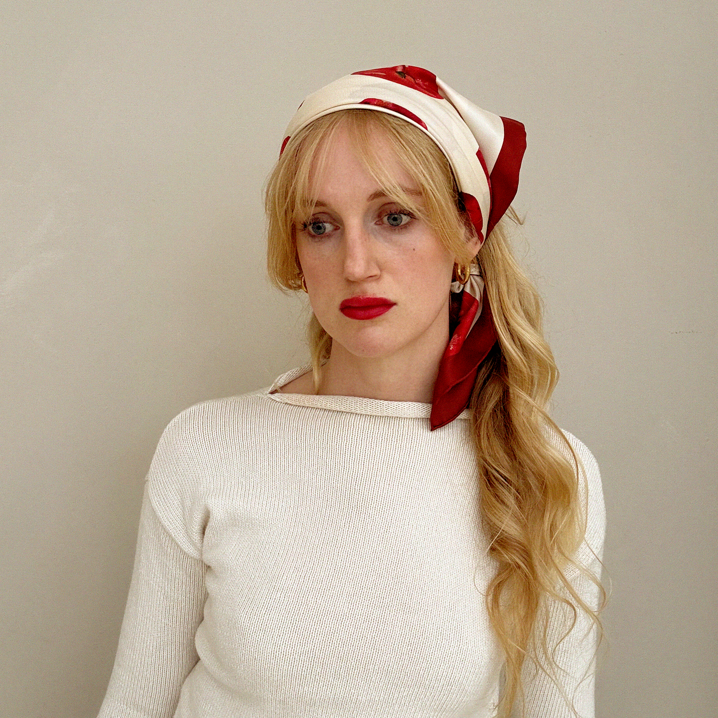 Pomona Burgundy Silk Scarf